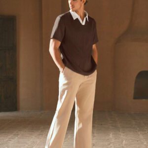 HIMLAND Chemise polo à manches courtes décontractée et ample pour homme