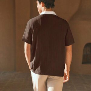 HIMLAND Chemise polo à manches courtes décontractée et ample pour homme