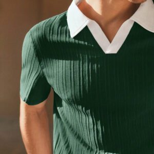 HIMLAND Chemise polo à manches courtes décontractée et ample pour homme