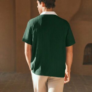 HIMLAND Chemise polo à manches courtes décontractée et ample pour homme