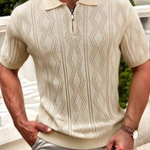 RueChic Chemise polo unie à la mode d'été pour hommes