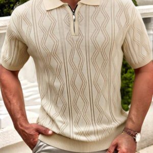 RueChic Chemise polo unie à la mode d'été pour hommes