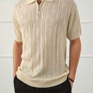 RueChic Chemise polo unie à la mode d'été pour hommes