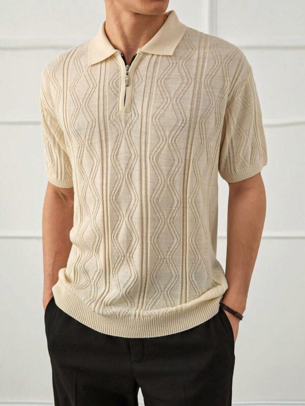 RueChic Chemise polo unie à la mode d'été pour hommes – Image 4