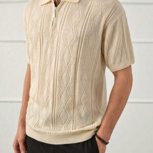 RueChic Chemise polo unie à la mode d'été pour hommes
