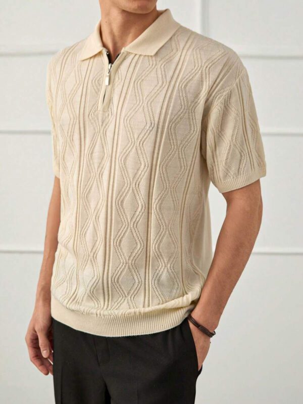 RueChic Chemise polo unie à la mode d'été pour hommes – Image 5