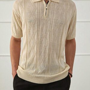 RueChic Chemise polo unie à la mode d'été pour hommes