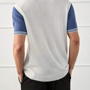 RueChic Chemise polo à manches courtes regular avec bloc de couleurs pour hommes