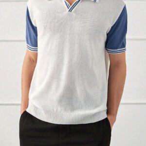 RueChic Chemise polo à manches courtes regular avec bloc de couleurs pour hommes