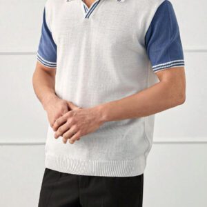 RueChic Chemise polo à manches courtes regular avec bloc de couleurs pour hommes