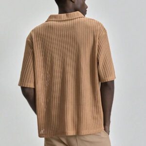 Ontre Polo à manches courtes texturé, décontracté et unicolore pour hommes, été 2025. Convient pour la Fête de l'Indépendance, la Saint-Jean, la remise des diplômes, le port quotidien. Joli polo tricoté d'été pour hommes. Tenue de villégiature, vacances à la plage, polo tricoté pour les déplacements, le sport, le style décontracté