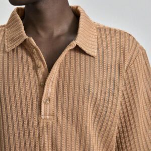 Ontre Polo à manches courtes texturé, décontracté et unicolore pour hommes, été 2025. Convient pour la Fête de l'Indépendance, la Saint-Jean, la remise des diplômes, le port quotidien. Joli polo tricoté d'été pour hommes. Tenue de villégiature, vacances à la plage, polo tricoté pour les déplacements, le sport, le style décontracté