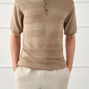 RueChic Chemise polo homme à détail tricoté spécial régulier