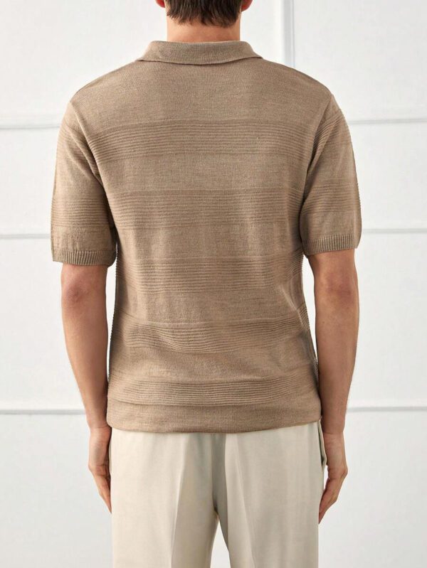 RueChic Chemise polo homme à détail tricoté spécial régulier – Image 3