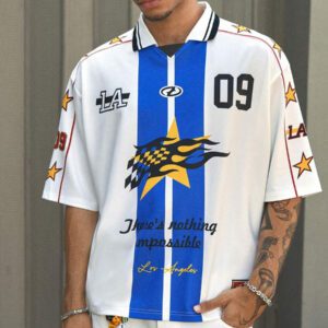AXEPEAK Polo à manches courtes, décontracté, streetwear, imprimé graphique de baseball/football, coupe courte pour hommes
