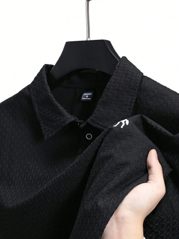 Manfinity Homme Chemise polo décontractée coupe slim pour homme avec petit imprimé – Image 4