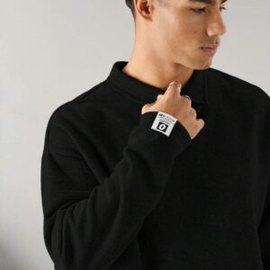 SWAVVY Polo à manches longues en tricot casual pour hommes, col demi-boutonné ample, mode porte quotidienne