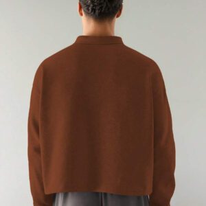 SWAVVY Polo à manches longues en tricot casual pour hommes, col demi-boutonné ample, mode porte quotidienne