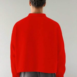 SWAVVY Polo à manches longues en tricot casual pour hommes, col demi-boutonné ample, mode porte quotidienne
