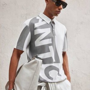 AKNOTIC Party Polo tricoté ajusté pour hommes avec col rabattu, style casual adapté pour l'été