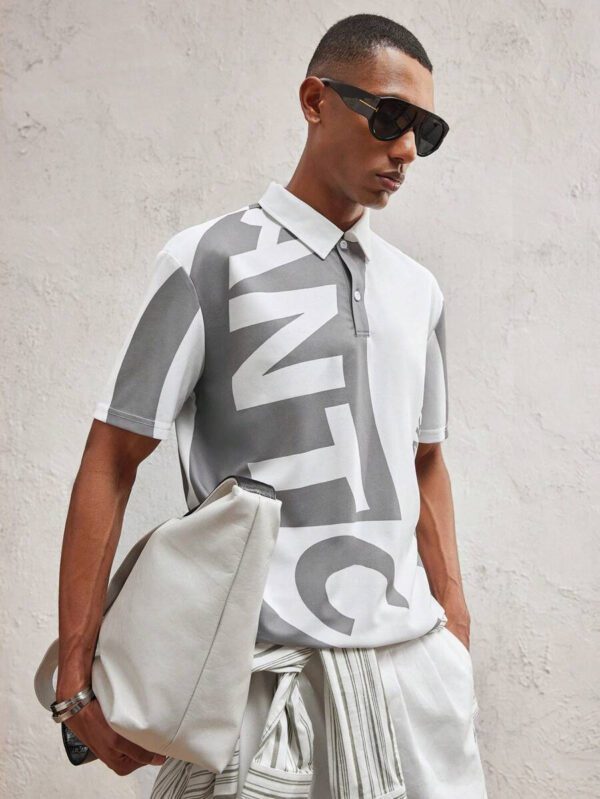 AKNOTIC Party Polo tricoté ajusté pour hommes avec col rabattu, style casual adapté pour l'été – Image 2