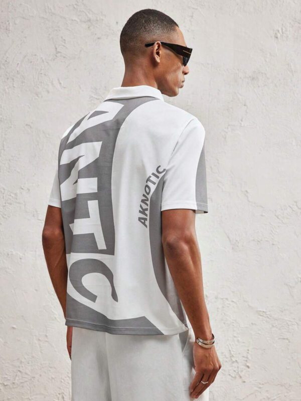 AKNOTIC Party Polo tricoté ajusté pour hommes avec col rabattu, style casual adapté pour l'été – Image 3