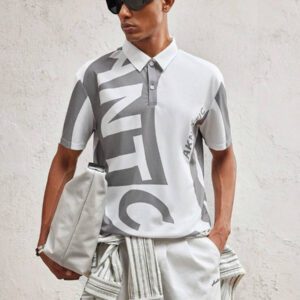 AKNOTIC Party Polo tricoté ajusté pour hommes avec col rabattu, style casual adapté pour l'été