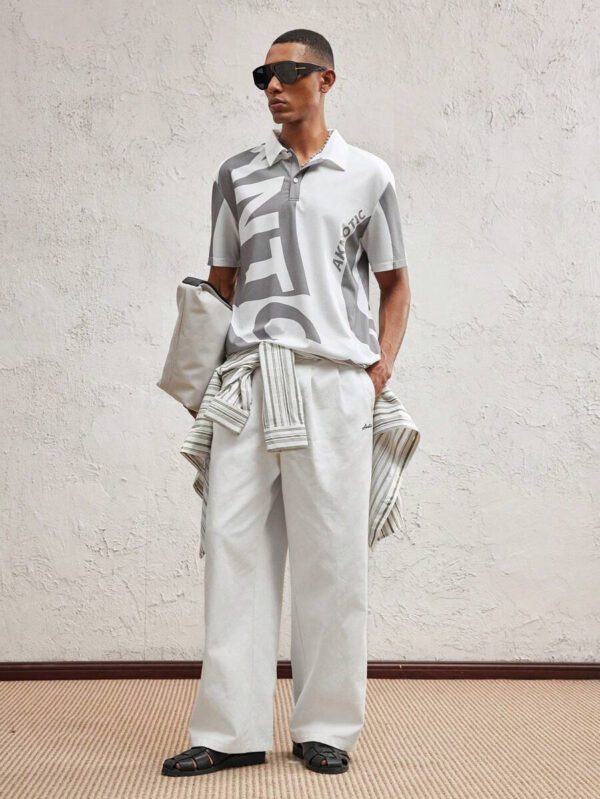 AKNOTIC Party Polo tricoté ajusté pour hommes avec col rabattu, style casual adapté pour l'été – Image 6
