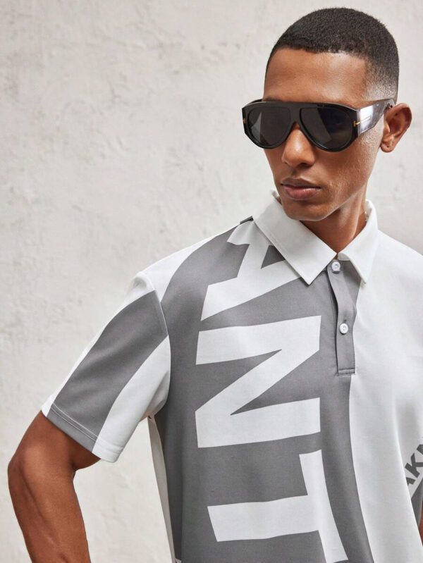 AKNOTIC Party Polo tricoté ajusté pour hommes avec col rabattu, style casual adapté pour l'été – Image 8