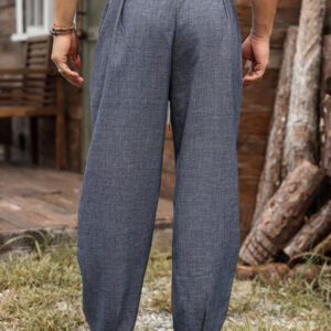 Manfinity Homme Pantalon décontracté pour hommes avec cordon de serrage et poches, couleur unie