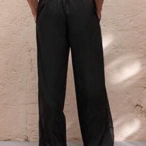 SWAVVY Pantalon droit décontracté pour hommes à taille élastique et coupe ample, avec couleur contrastée