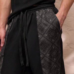 SWAVVY Pantalon droit décontracté pour hommes à taille élastique et coupe ample, avec couleur contrastée