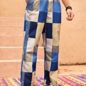 Manfinity VCAY Pantalon long casual tressé pour hommes avec imprimé multicolore