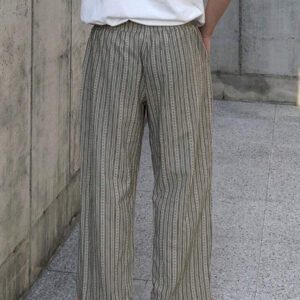 DAZY Pantalon décontracté ample à jambes droites avec poches latérales rayées, printemps/été