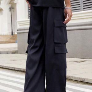 Manfinity EMRG Pantalon cargo avec cordon de serrage à la taille et imprimé ange pour hommes