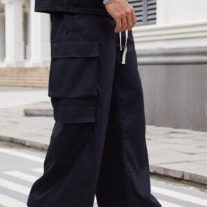 Manfinity EMRG Pantalon cargo avec cordon de serrage à la taille et imprimé ange pour hommes