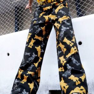 Manfinity EMRG Pantalon décontracté à taille élastique avec imprimé intégral, pour un port quotidien