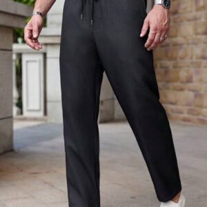 Manfinity RelaxMax Pantalon mode couleur unie pour hommes, adapté pour l'été