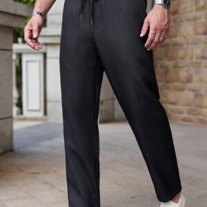 Manfinity RelaxMax Pantalon mode couleur unie pour hommes, adapté pour l'été