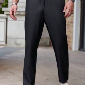 Manfinity RelaxMax Pantalon mode couleur unie pour hommes, adapté pour l'été