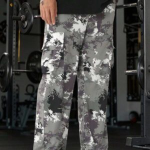 Manfinity EMRG Pantalon cargo ample à jambe large avec imprimé camouflage pour hommes