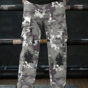 Manfinity EMRG Pantalon cargo ample à jambe large avec imprimé camouflage pour hommes