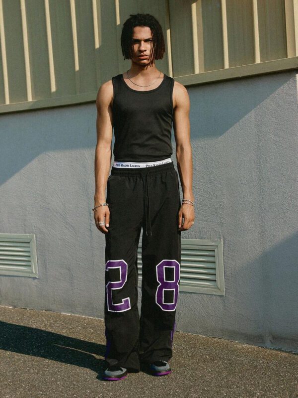 Manfinity Streetrush Pantalon décontracté pour hommes avec cordon de serrage à la taille et imprimé numérique – Image 3