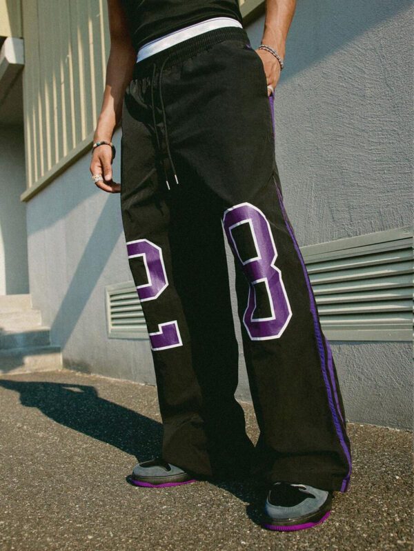 Manfinity Streetrush Pantalon décontracté pour hommes avec cordon de serrage à la taille et imprimé numérique – Image 7