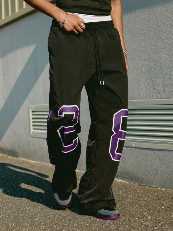Manfinity Streetrush Pantalon décontracté pour hommes avec cordon de serrage à la taille et imprimé numérique – Image 8