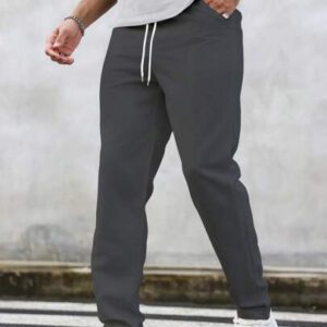 Manfinity Homme Pantalon décontracté à poche avec nœud à l'avant pour hommes, design minimaliste pour un port quotidien