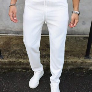 Manfinity Homme Pantalon décontracté à poche avec nœud à l'avant pour hommes, design minimaliste pour un port quotidien