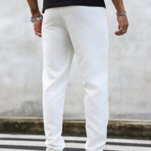 Manfinity Homme Pantalon décontracté à poche avec nœud à l'avant pour hommes, design minimaliste pour un port quotidien