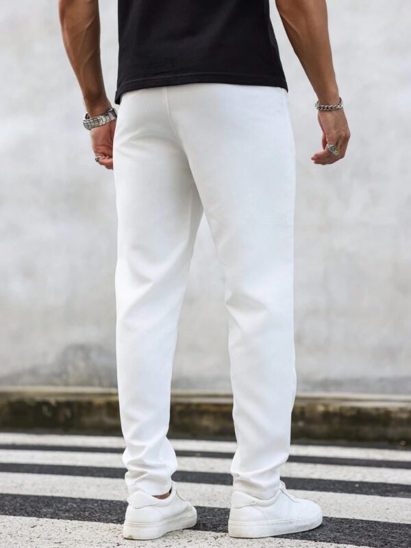 Manfinity Homme Pantalon décontracté à poche avec nœud à l'avant pour hommes, design minimaliste pour un port quotidien – Image 3
