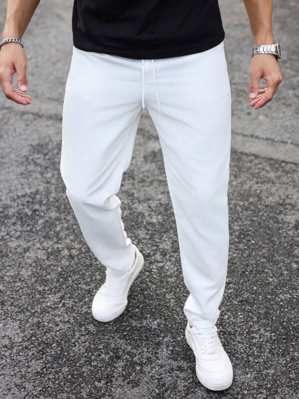 Manfinity Homme Pantalon décontracté à poche avec nœud à l'avant pour hommes, design minimaliste pour un port quotidien – Image 4